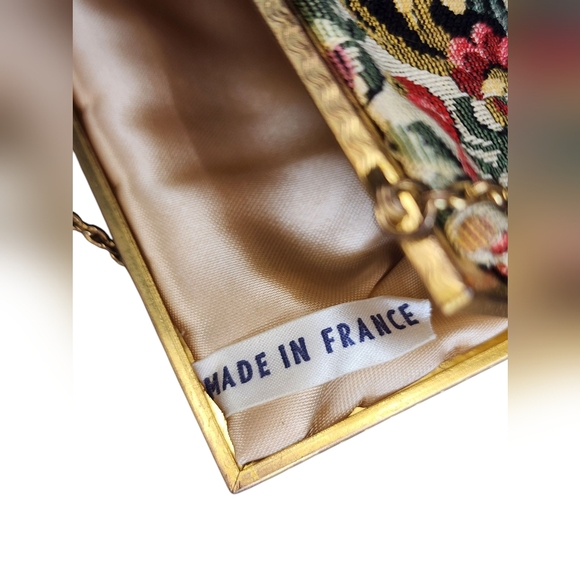 Vintage french floral tapestry clutch purse - Picture 4 of 5